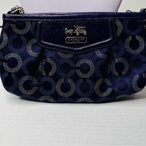 Coach Madison Purple and Silver Signature Opera Art Circle Wristlet NWOT.